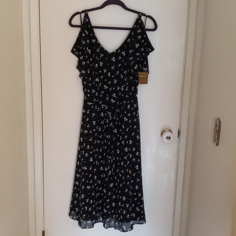 NWT Melonie navy blue floral dress sz 12